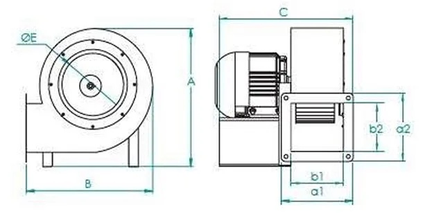 Схема Kes-FA 180-70-4-M вентилятор для твердотопливного котла