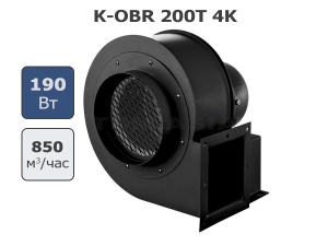 Нагнетательный вентилятор K-OBR 200T 4K мощностью 190 Вт